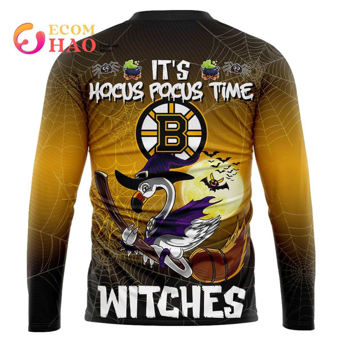 Boston Bruins Halloween Jersey Flamingo Witches Hocus Pocus 3D Hoodie, Zip Hoodie, Man - Women, Warm, Premium Quality HZ0501