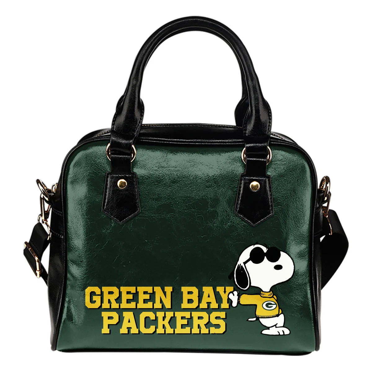 Green Bay Packers Cool Sunglasses Snoopy Shoulder Handbags Women Purse Sb0801