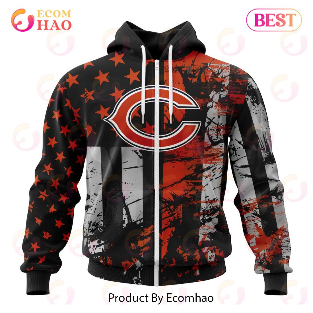 Chicago Bears Jersey For America 3D Hoodie, Zip Hoodie, Man - Women, Warm, Premium Quality HZ0501