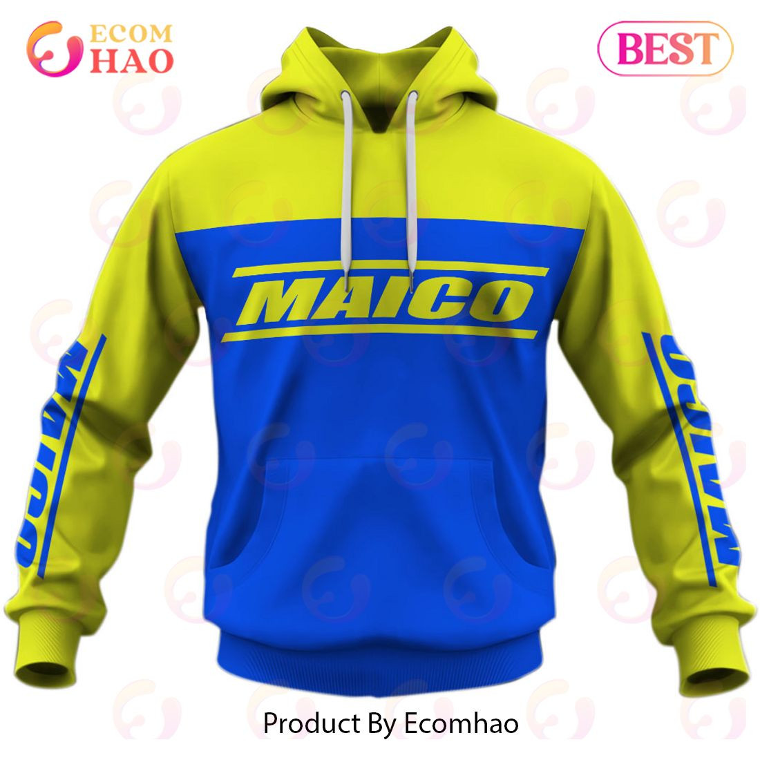 Customize Name Vintage Style Blue Maico Motocross Jersey MX Enduro AHRMA Motorcycle 3D Hoodie, Zip Hoodie, Man - Women, Warm, Premium Quality HZ0501