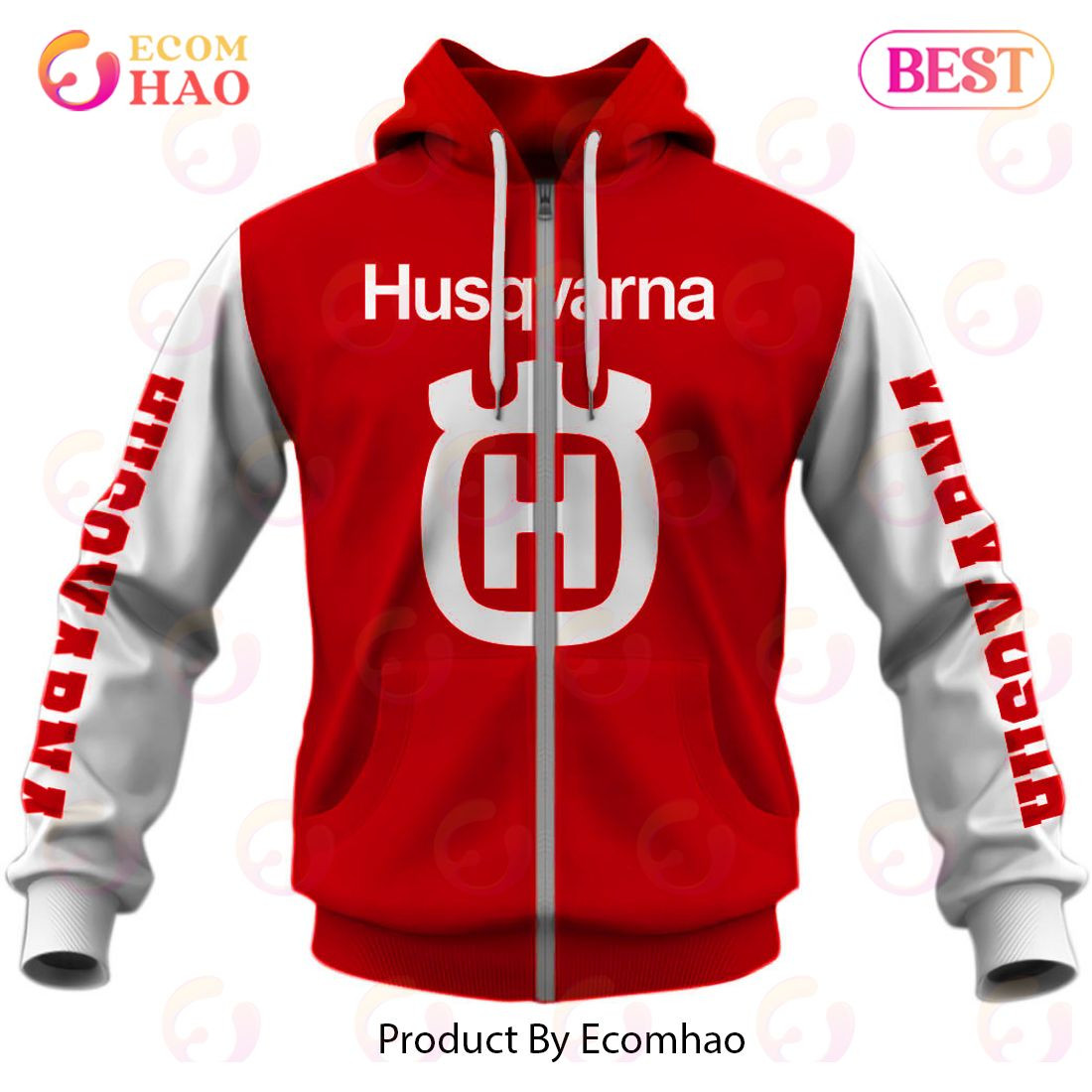 Customize Name Vintage Style Red Husqvarna Motocross Jersey MX Enduro AHRMA Motorcycle 3D Hoodie, Zip Hoodie, Man - Women, Warm, Premium Quality HZ0501