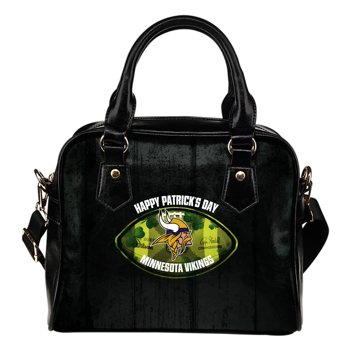 Retro Scene Lovely Shining Patrick's Day Minnesota Vikings Shoulder Handbags Sb0801