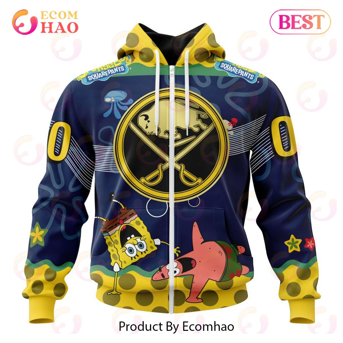 Buffalo Sabres Specialized Jersey With SpongeBob 3D Hoodie, Zip Hoodie, Man - Women, Warm, Premium Quality HZ0501