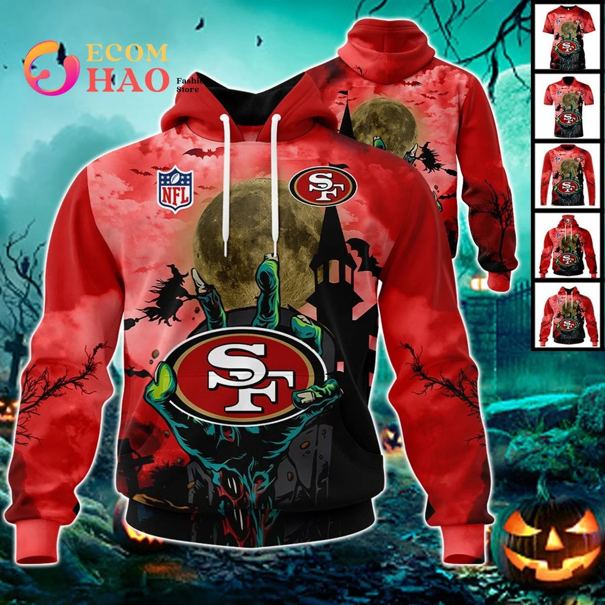 49ers Halloween Jersey 3D Hoodie, Zip Hoodie, Man - Women, Warm, Premium Quality HZ0501