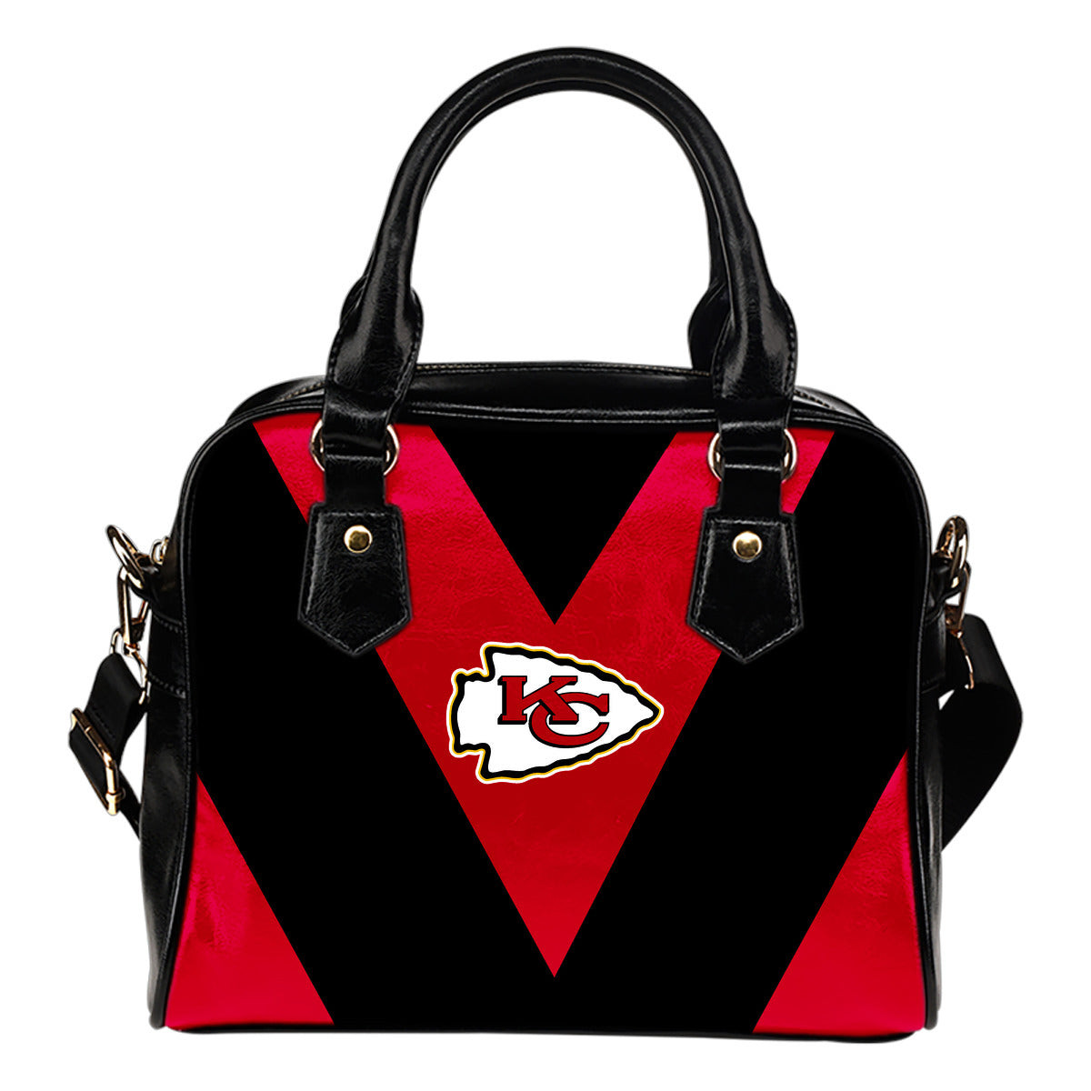 Triangle Double Separate Colour Kansas City Chiefs Shoulder Handbags Sb0801