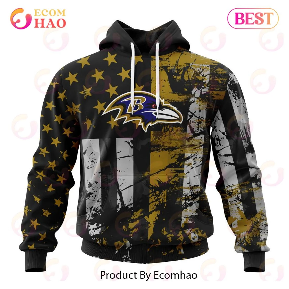 Baltimore Ravens Jersey For America 3D Hoodie, Zip Hoodie, Man - Women, Warm, Premium Quality HZ0501