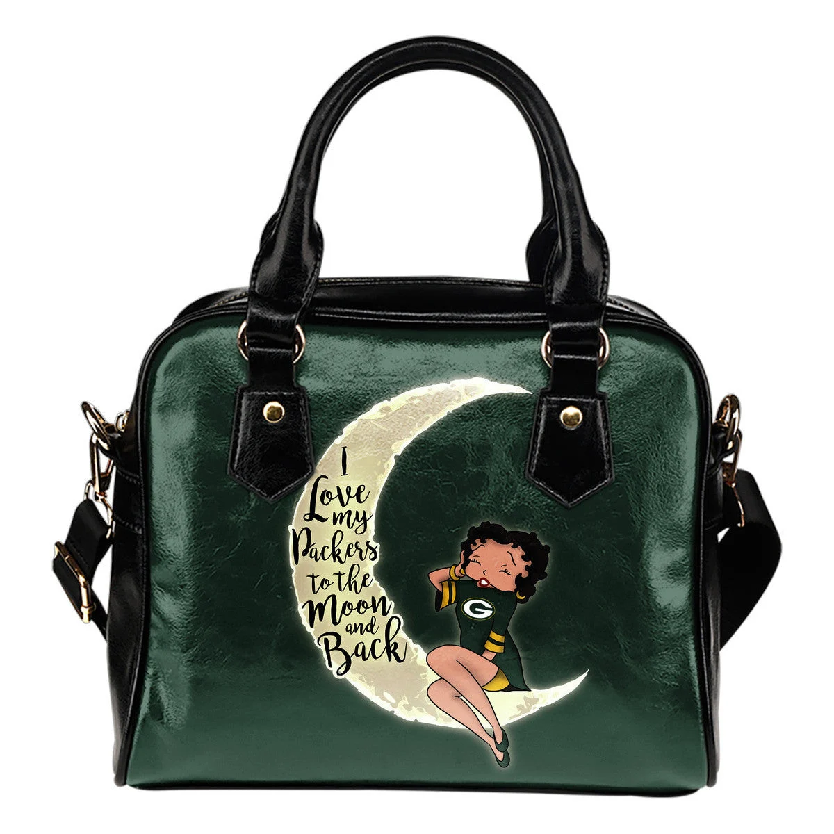 I Love My Green Bay Packers To The Moon And Back Shoulder Handbags Women Purse Sb0801