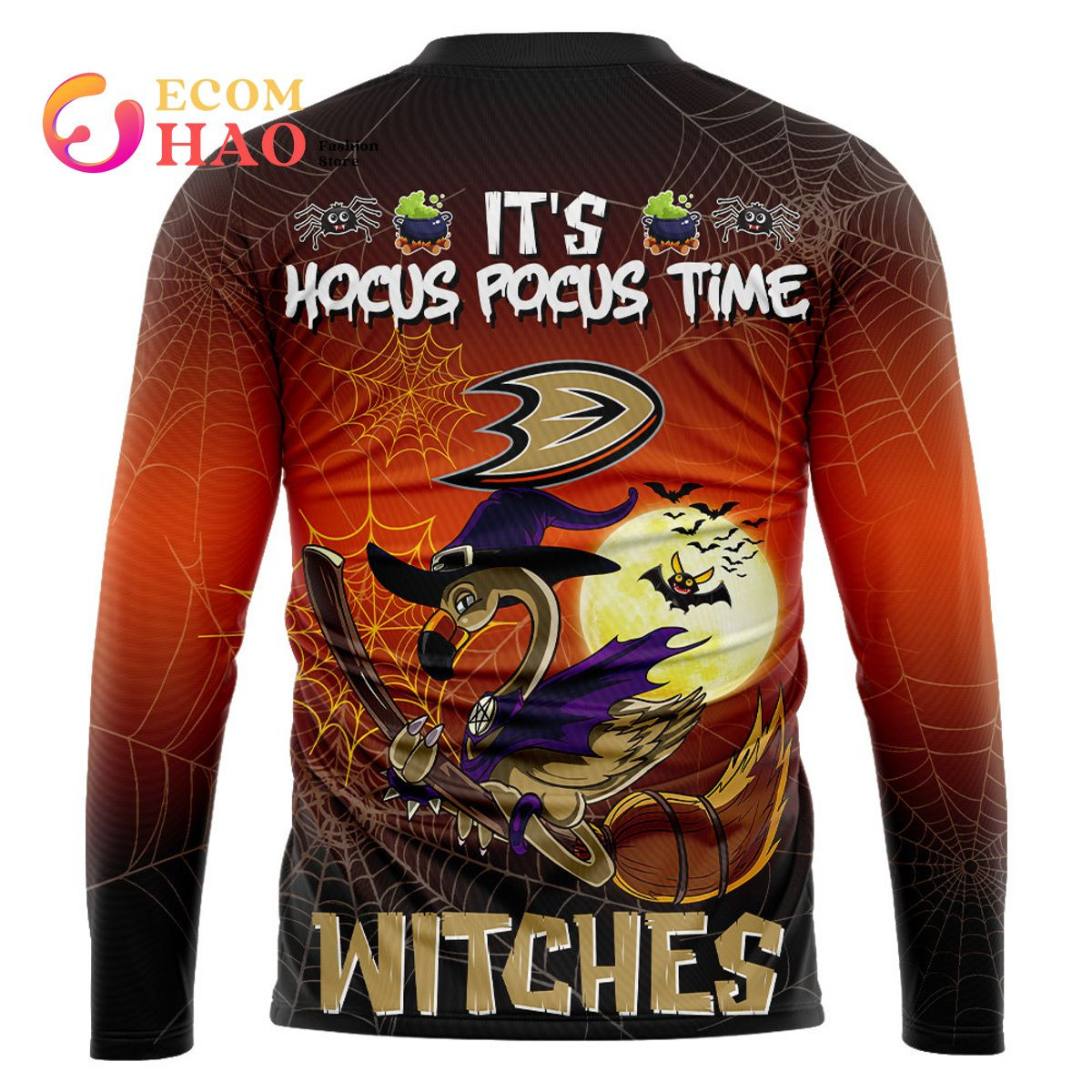 Anaheim Ducks Halloween Jersey Flamingo Witches Hocus Pocus 3D Hoodie, Zip Hoodie, Man - Women, Warm, Premium Quality HZ0501