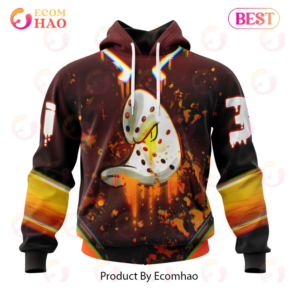 Anaheim Ducks Specialized Jersey For Halloween Night 3D Hoodie, Zip Hoodie, Man - Women, Warm, Premium Quality HZ0501