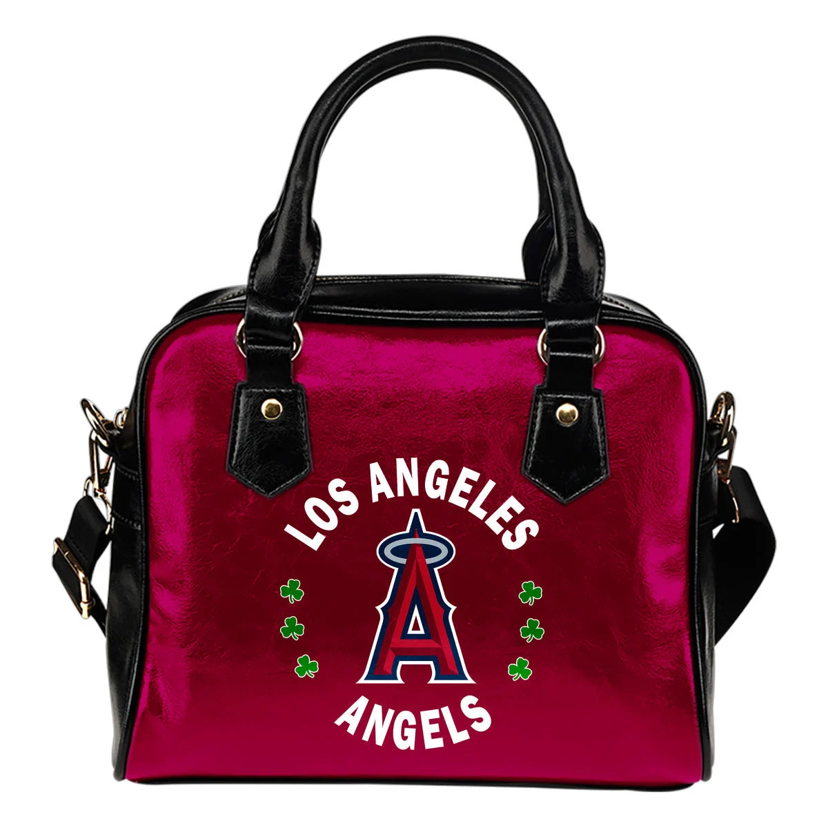 Central Beautiful Logo Circle Lucky Leaf Los Angeles Angels Shoulder Handbags Sb0801