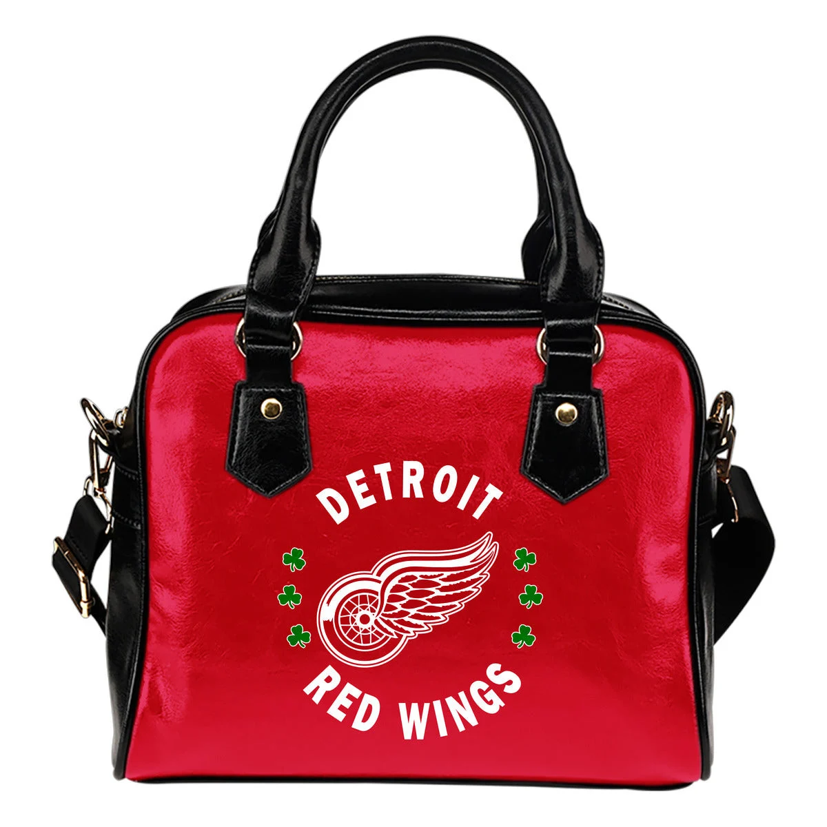 Central Beautiful Logo Circle Lucky Leaf Detroit Red Wings Shoulder Handbags Sb0801