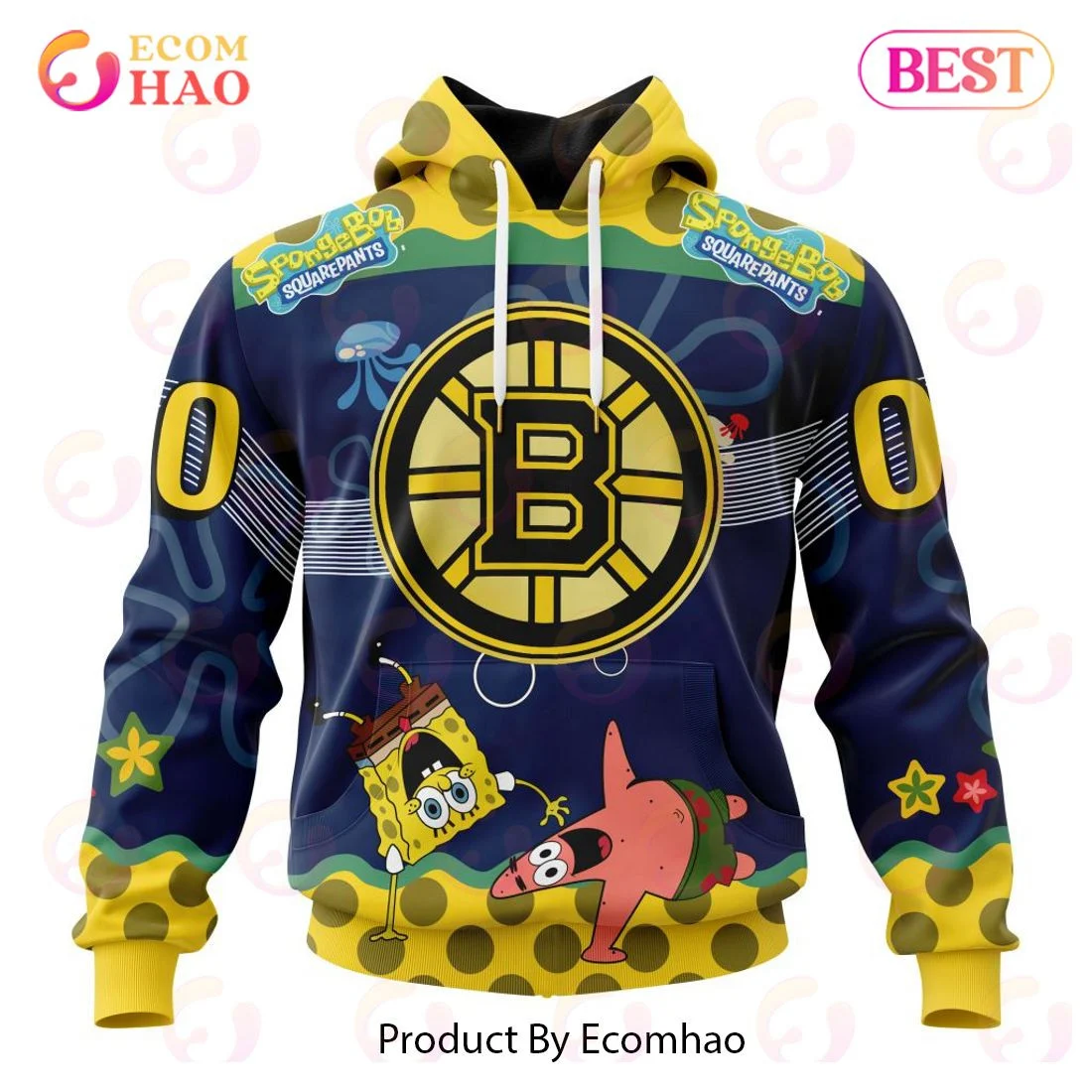 Boston Bruins Specialized Jersey With SpongeBob 3D Hoodie, Zip Hoodie, Man - Women, Warm, Premium Quality HZ0501