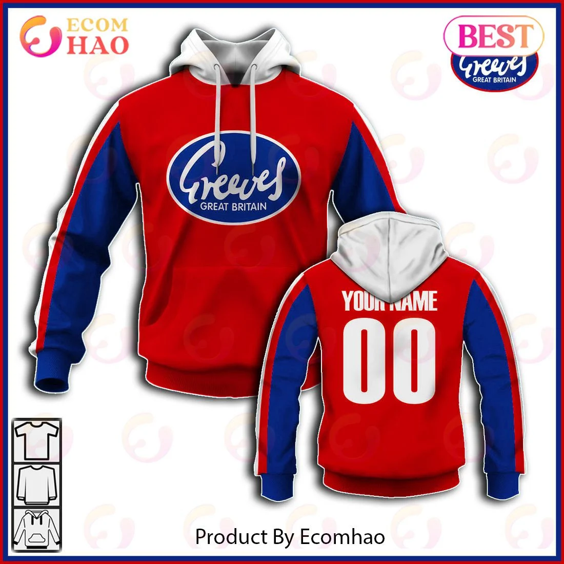 Customize Name Vintage Style Greeves Motocross Jersey MX Enduro AHRMA Motorcycle Dirt Bike 3D Hoodie, Zip Hoodie, Man - Women, Warm, Premium Quality HZ0501