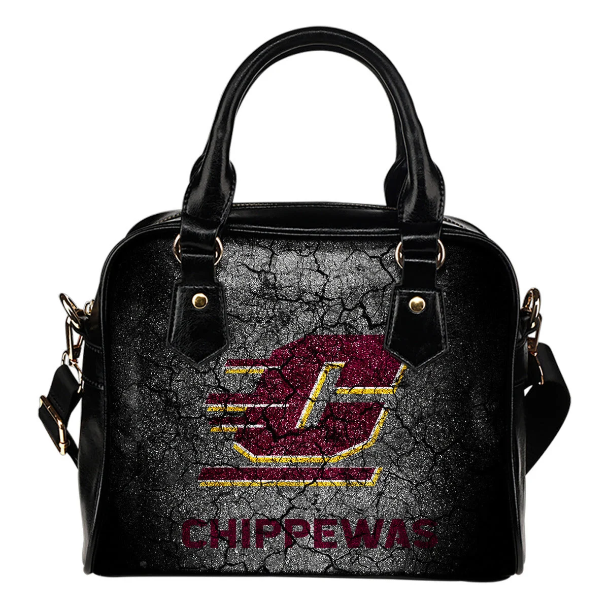 Wall Break Central Michigan Chippewas Shoulder Handbags Women Purse Sb0801