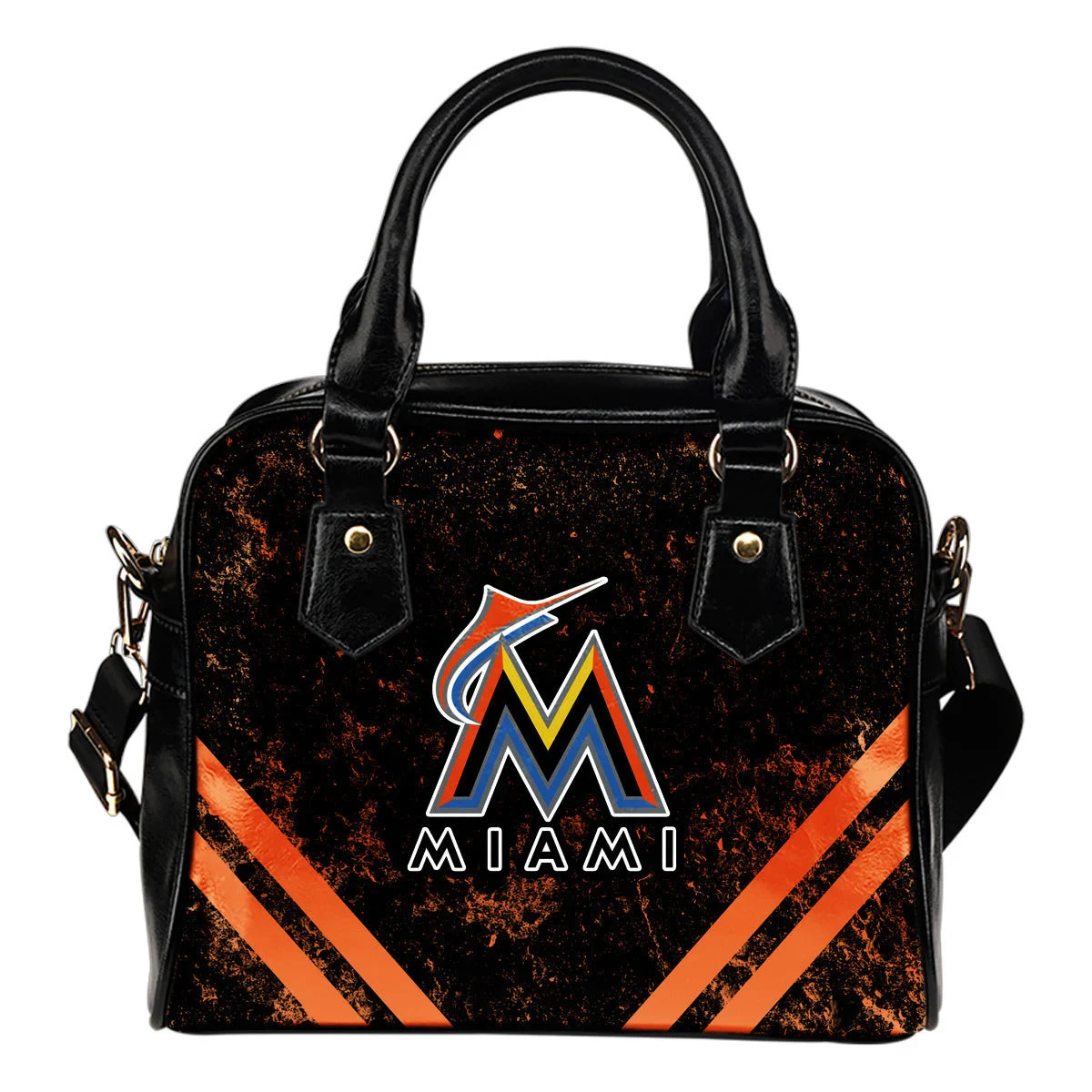 Couple Curves Light Good Logo Miami Marlins Shoulder Handbags Sb0801