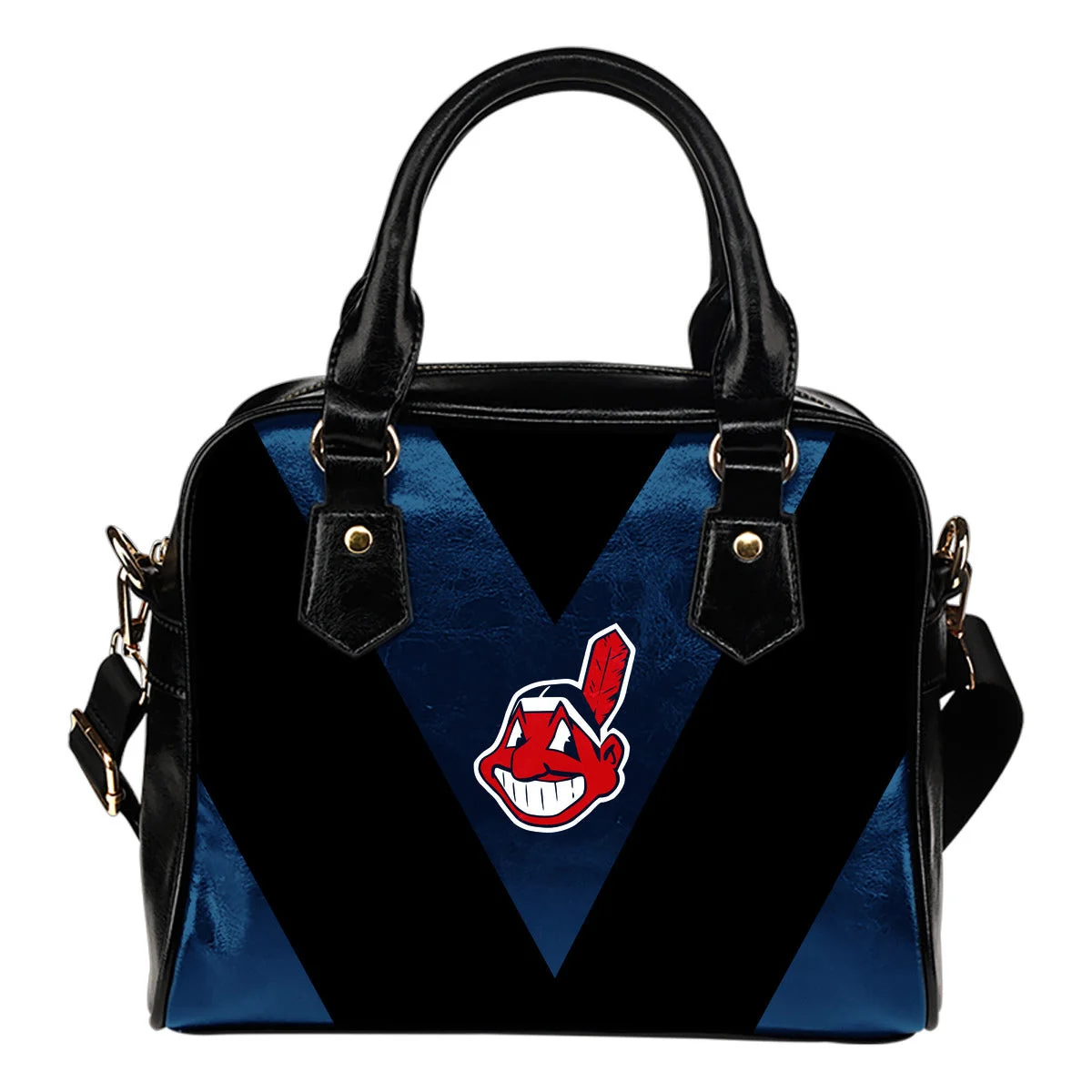 Triangle Double Separate Colour Cleveland Indians Shoulder Handbags Sb0801
