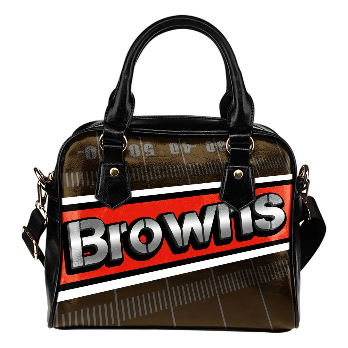 Cleveland Browns Silver Name Colorful Shoulder Handbags Sb0801