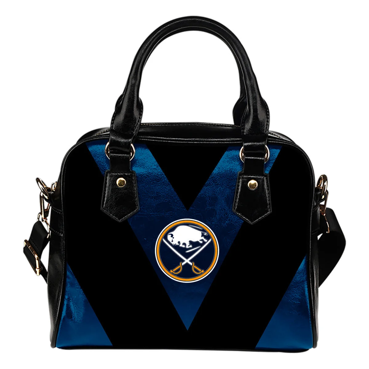 Triangle Double Separate Colour Buffalo Sabres Shoulder Handbags Sb0801