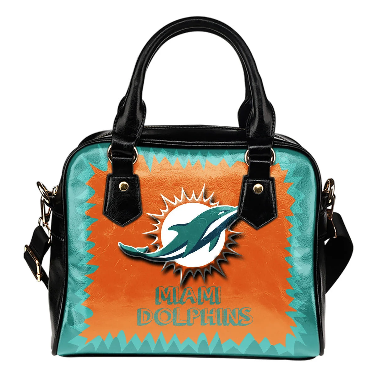 Jagged Saws Mouth Creepy Miami Dolphins Shoulder Handbags Sb0801