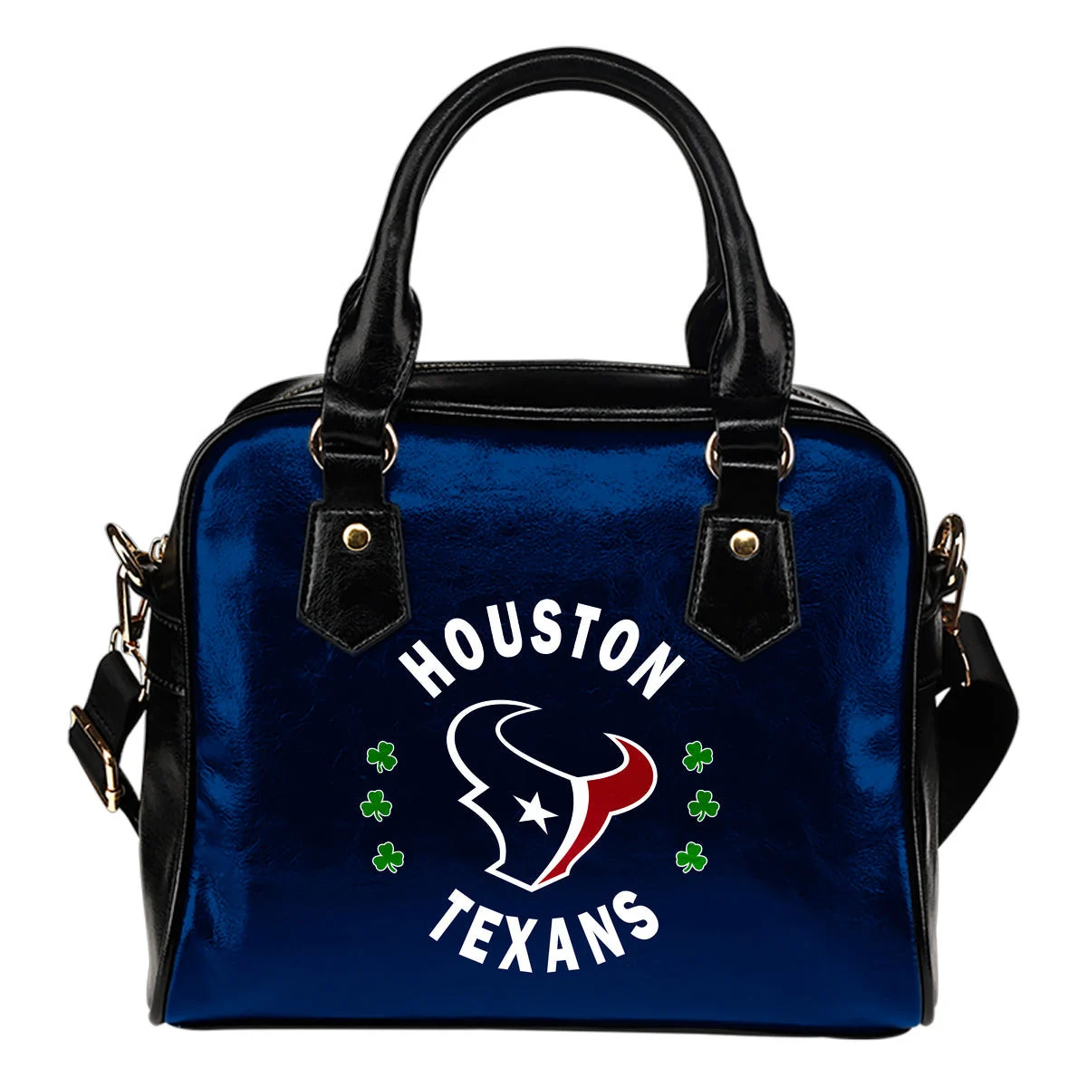 Central Beautiful Logo Circle Lucky Leaf Houston Texans Shoulder Handbags Sb0801
