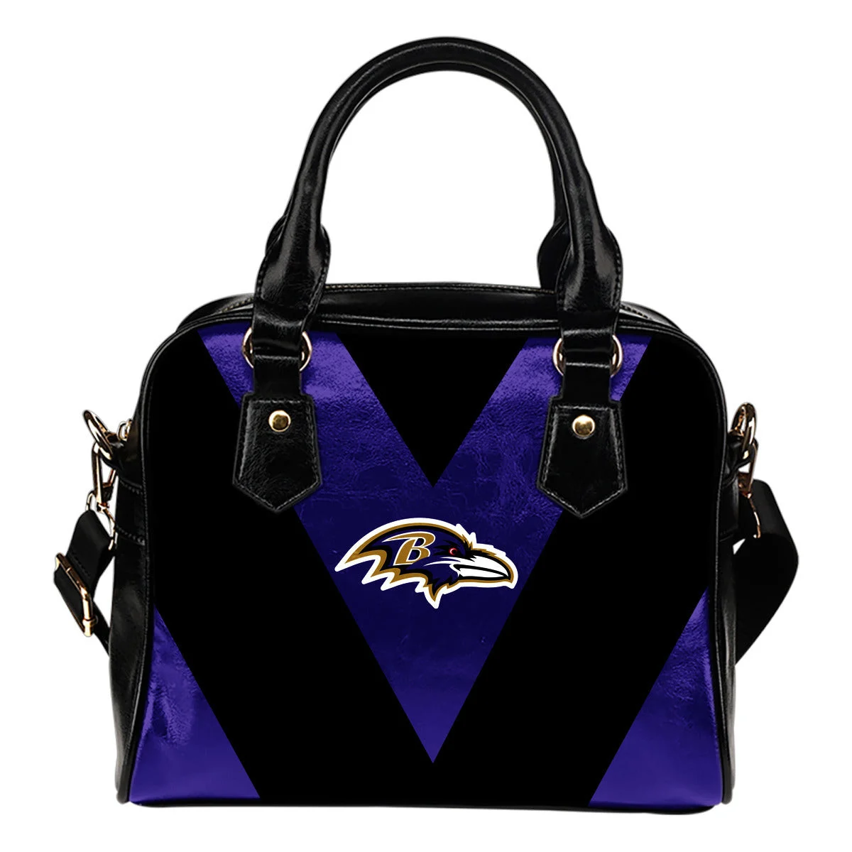 Triangle Double Separate Colour Baltimore Ravens Shoulder Handbags Sb0801