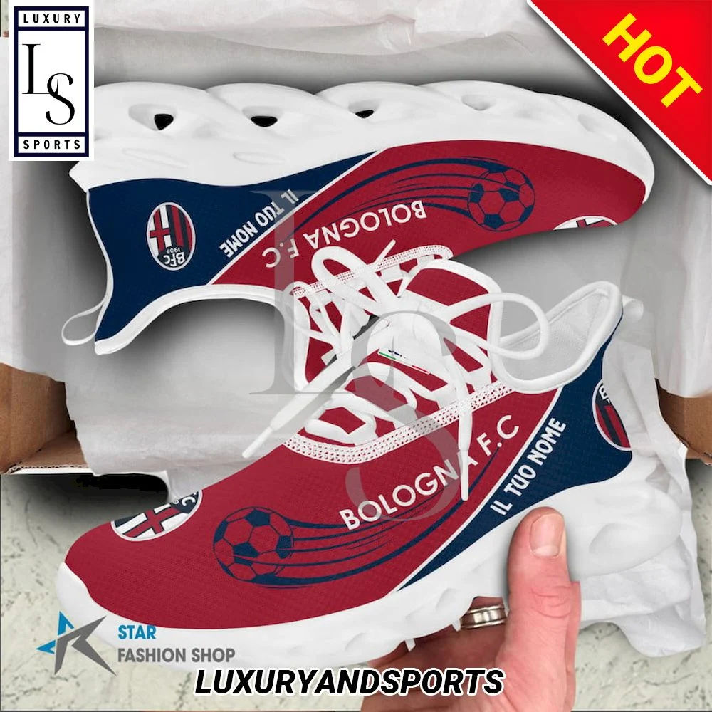 Bologna FC Custom Name Red Dark Blue Max Soul Shoes  MS0601