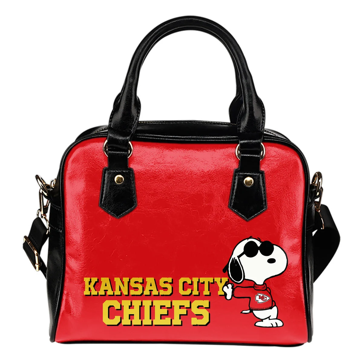 Kansas City Chiefs Cool Sunglasses Snoopy Shoulder Handbags Women Purse Sb0801