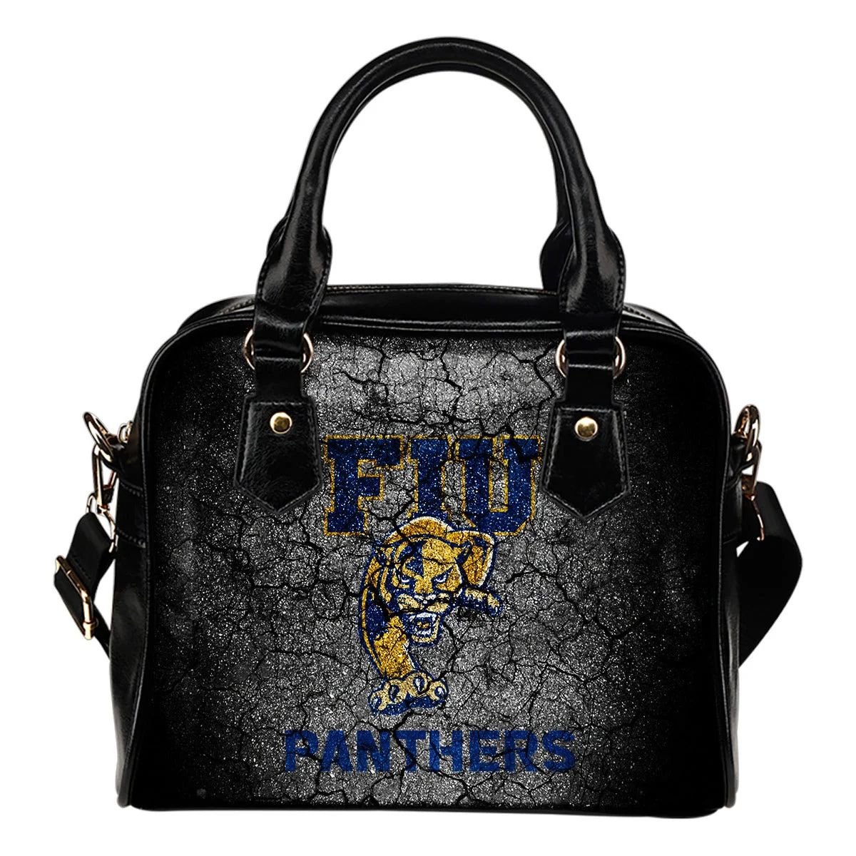Wall Break FIU Golden Panthers Shoulder Handbags Women Purse Sb0801