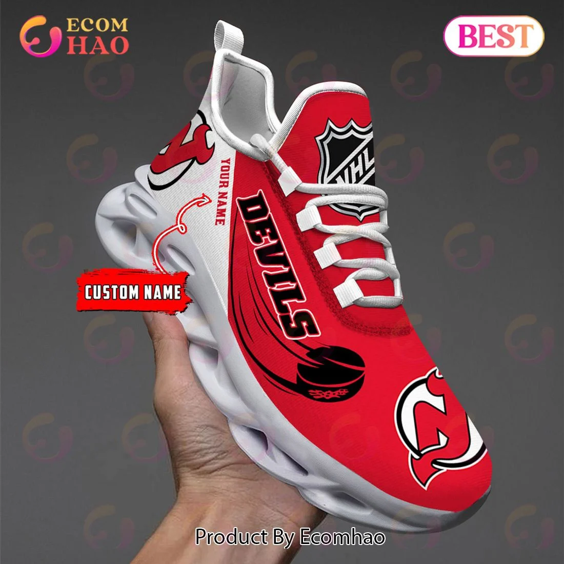 Custom Name New Jersey Devils Max Soul Shoes, Sneakers  Unisex sneakers MS0601