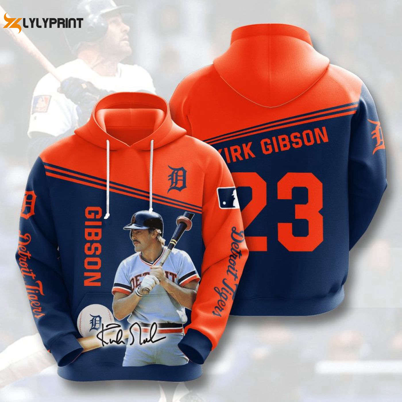Shop the Detroit Tigers Kirk Gibson Pullover Hoodie AOP Shirt for Ultimate Fan Style HZ0501