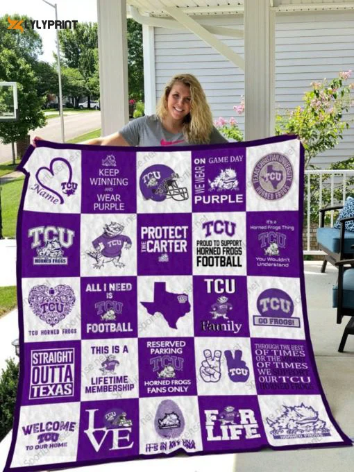 TCU Horned Frogs 1a Quilt Blanket For Fans Home Decor Gift ,  Soft Quilt, King Size, All Season Cozy Quilt QB0901