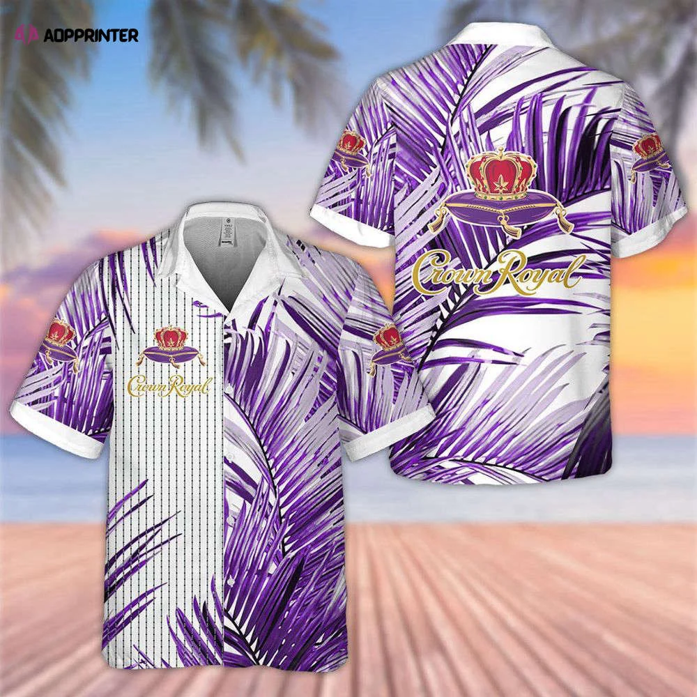 Crown Royal Purple Palm Leaves Hawaiian Shirt Gift for Men Women Holiday Gift HW0601