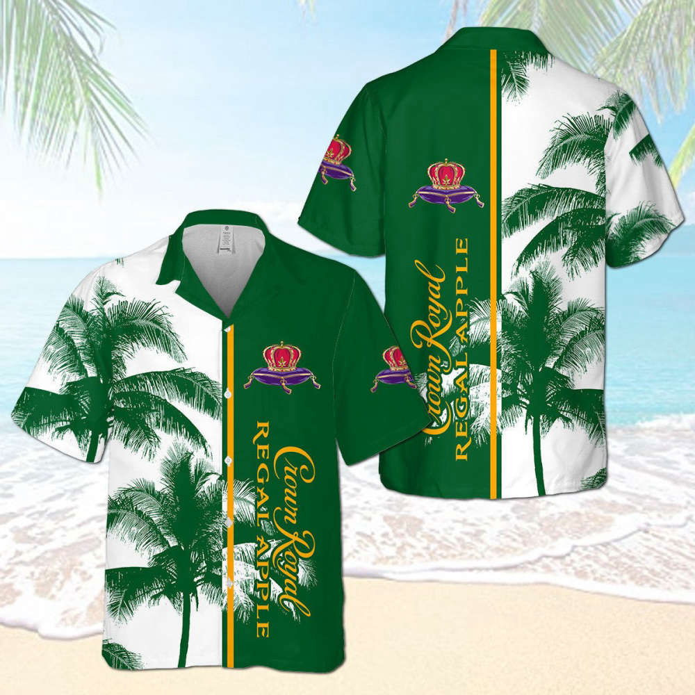Crown Royal Regal Apple Palm Tree Hawaiian Shirt HW0601