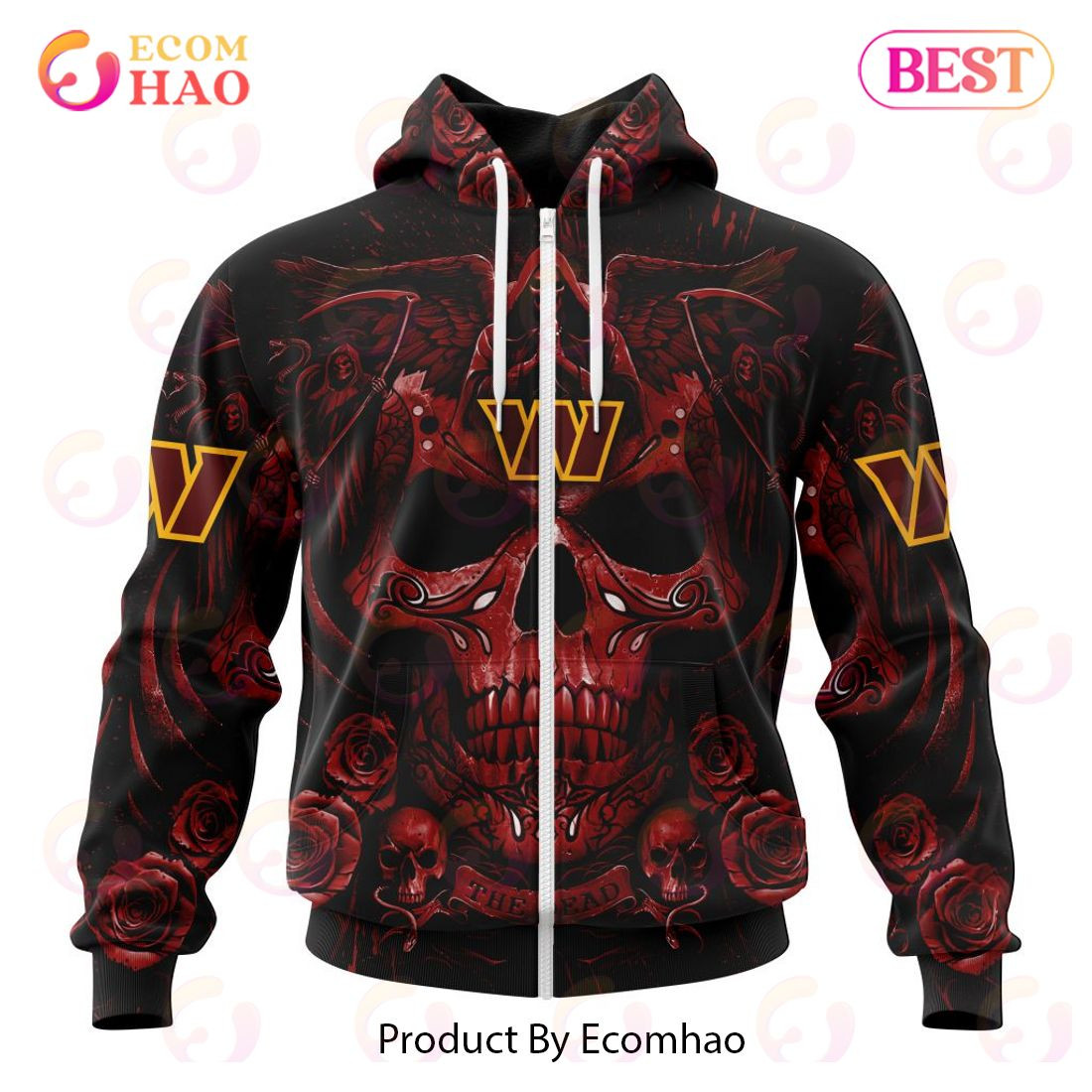 Best Washington Commanders Special Design With Skull Art 3D Hoodie Limited Edition, Zip Hoodie, Man - Women, Warm, Premium Quality HZ0501