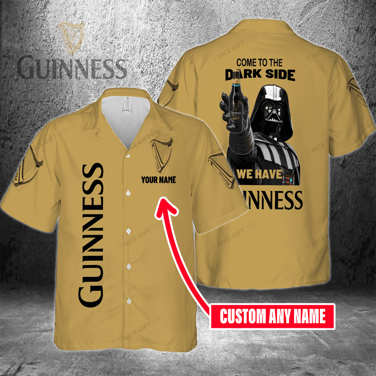 Come To The Dark Side We Have Guinness Custom Name Hawaiian Shirt For Men And Women HW0601