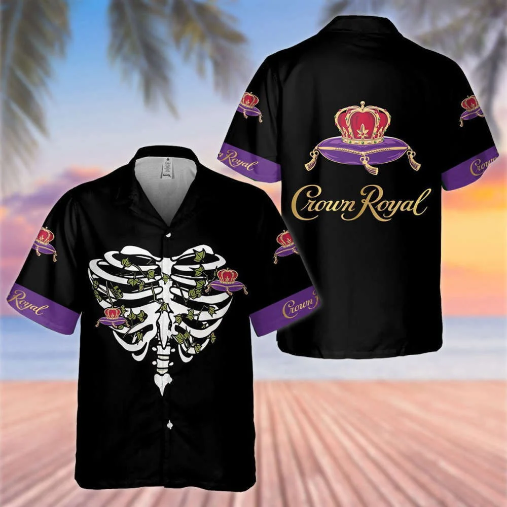Crown Royal Chest Bone Hawaiian Shirt HW0601