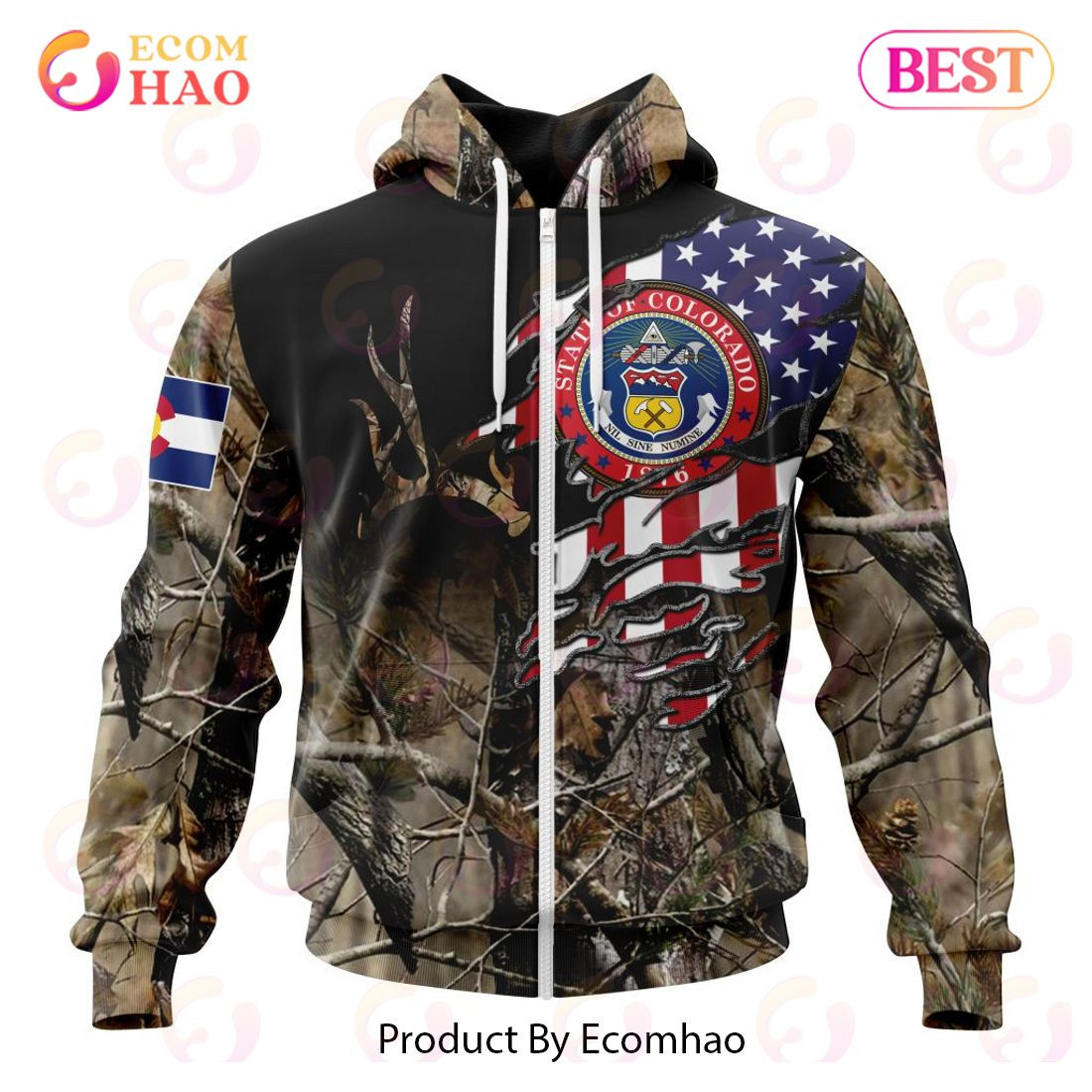 Colorado Special Camo Realtree Hunting 3D Hoodie, Zip Hoodie, Man - Women, Warm, Premium Quality HZ0501