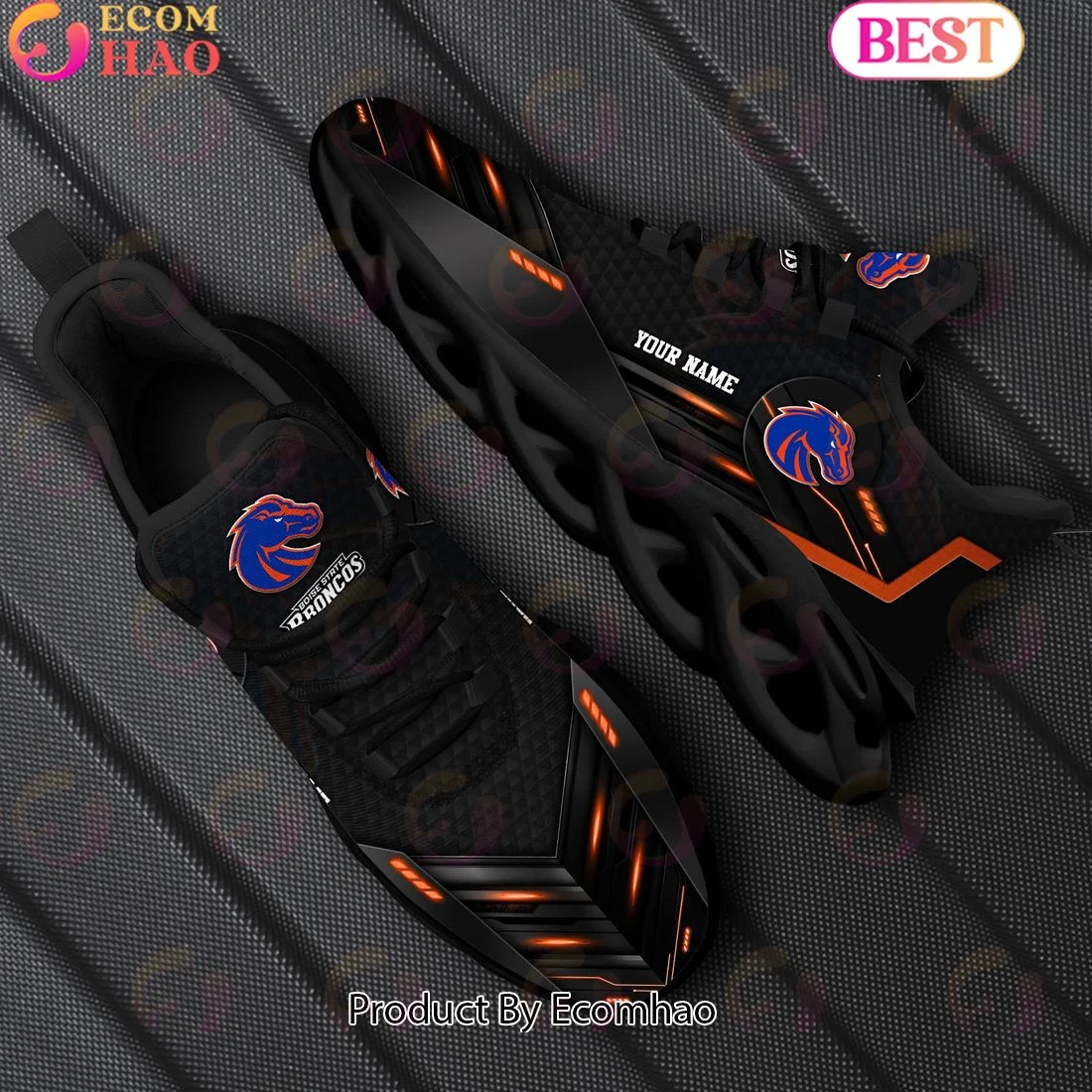 Boise State Broncos Team Black Clunky Max Soul Shoes Sneakers Custom Your Name  Unisex sneakers MS0601