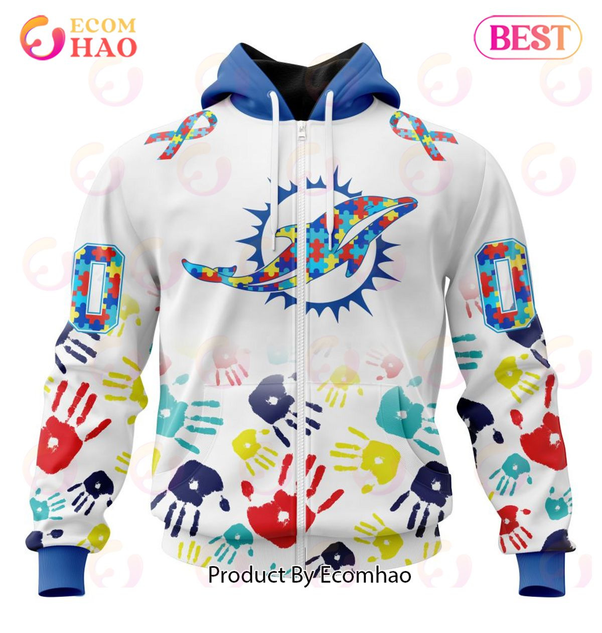 Best Miami Dolphins Autism Awareness Collection 3D Hoodie, Zip Hoodie, Man - Women, Warm, Premium Quality HZ0501