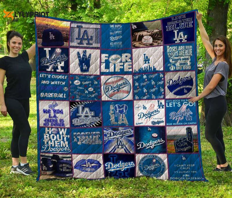 Los Angeles Dodgers 2 Quilt Blanket For Fans Home Decor Gift ,  Soft Quilt, King Size, All Season Cozy Quilt QB0901
