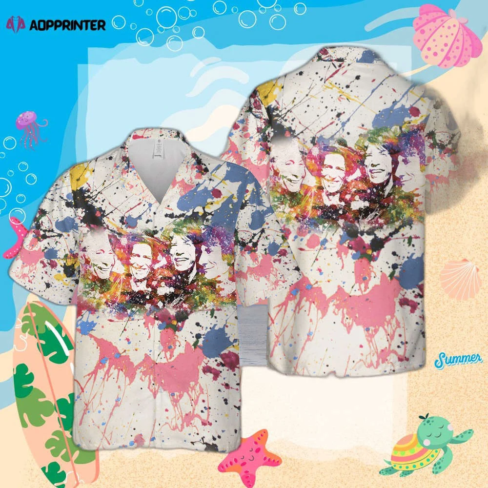 The Rolling Stones Band Watercolor Art Hawaiian Shirt HW0601