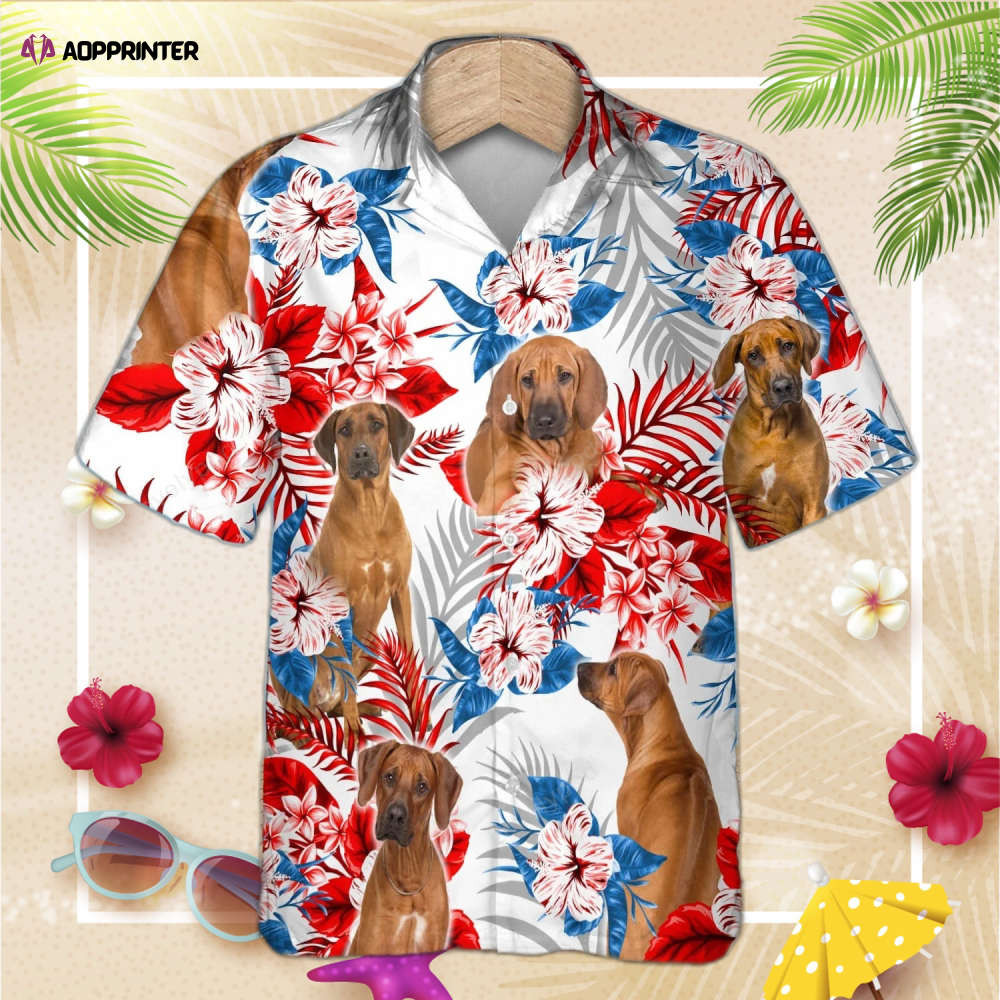Rhodesian Ridgeback Flower American Hawaiian Shirt, Summer Aloha Shirt, For Men Women HW0601