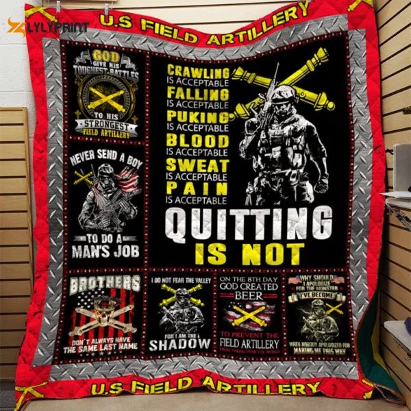 Field Artillery 3D Customized Quilt Blanket ,  Soft Quilt, King Size, All Season Cozy Quilt QB0901