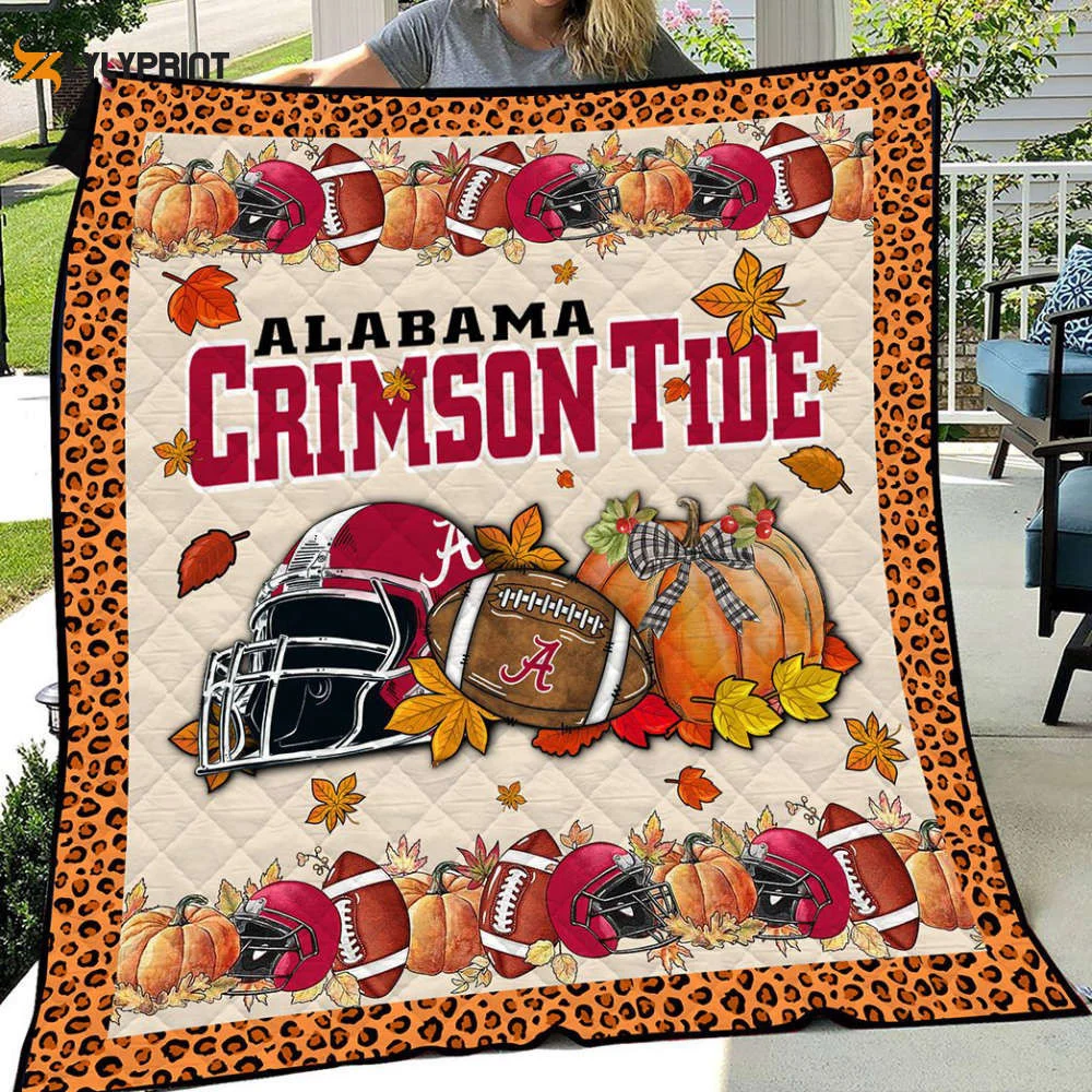 Alabama Crimson Tide 3 Quilt Blanket For Fans Home Decor Gift , Soft Quilt, King Size, All Season Cozy Quilt QB0901
