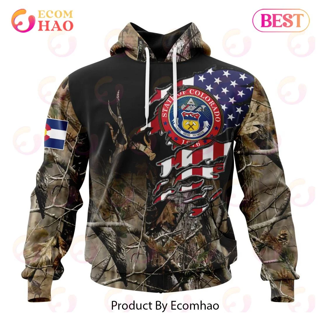 Colorado Special Camo Realtree Hunting 3D Hoodie, Zip Hoodie, Man - Women, Warm, Premium Quality HZ0501