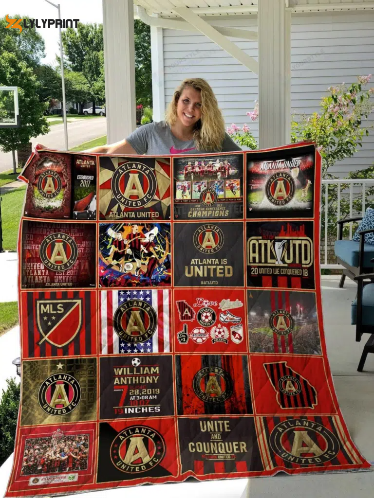 Atlanta United FC Quilt For Fans Home Decor Gift , Soft Quilt, King Size, All Season Cozy Quilt QB0901