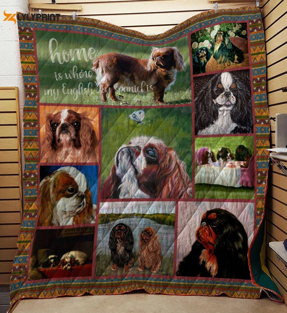 English Toy Spaniel 3D Customized Quilt ,  Soft Quilt, King Size, All Season Cozy Quilt QB0901