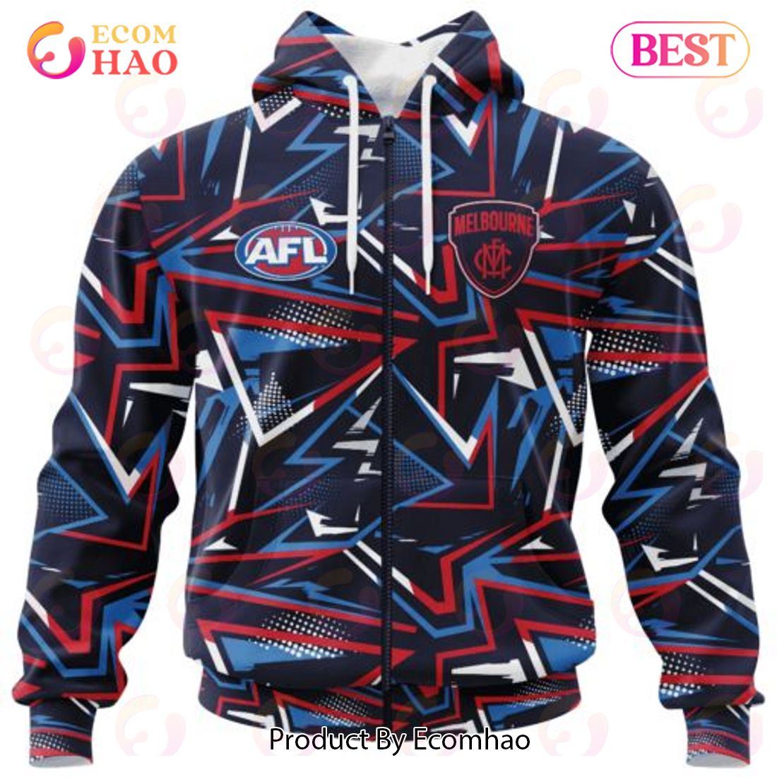 AFL Melbourne Football Club Special Abstract Design Hoodie, Zip Hoodie, Man - Women, Warm, Premium Quality HZ0501