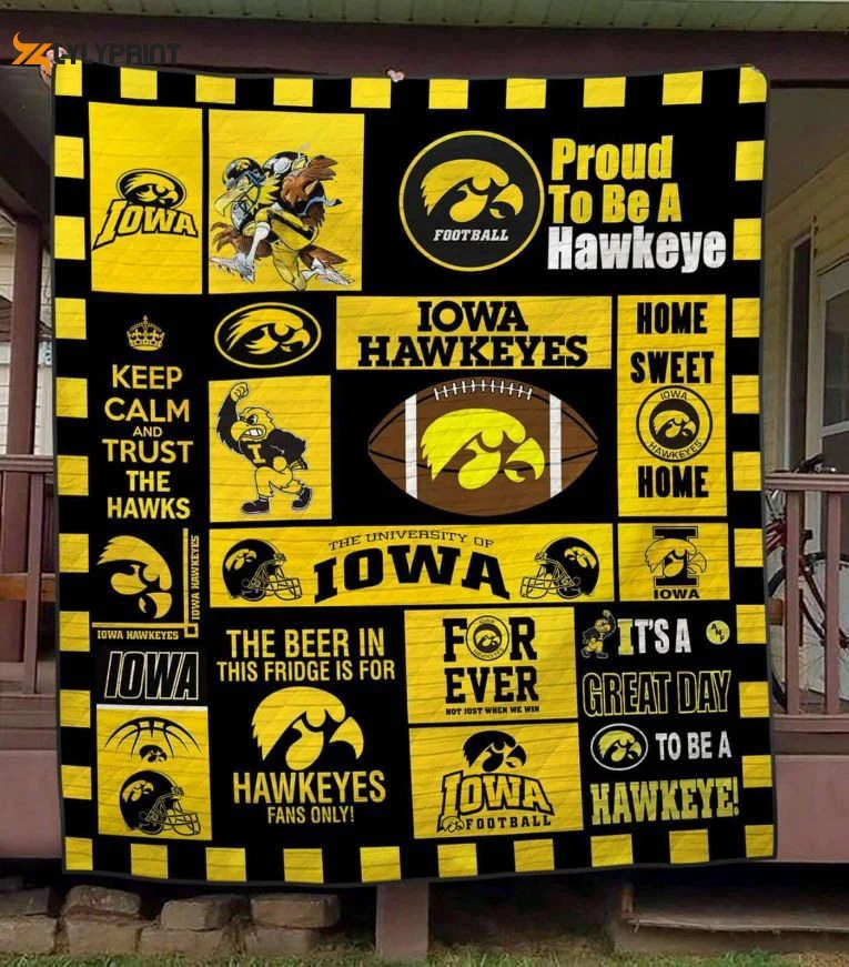 Iowa Hawkeyes 3 Quilt Blanket For Fans Home Decor Gift , Soft Quilt, King Size, All Season Cozy Quilt QB0901