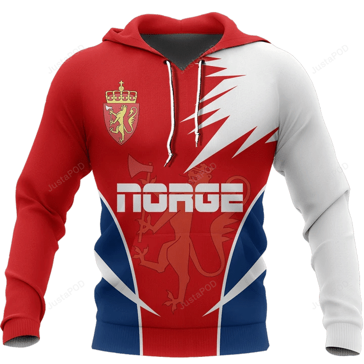 Norge Norway 3D All Over Printed Hoodie, Zip- Up Hoodie HZ0501